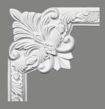 Wand 258-13 PU  25,5x25,5cm  Ecke/Viertelkreis passend zur Leiste Wand 258 PU